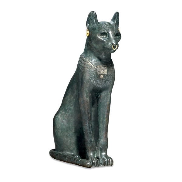 006-Бронзовая фигура сидящей кошки-богиня Бастет